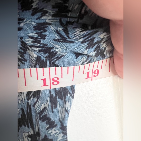 Zara Blue Angel Long Sleeve Prairie Maxi Dress zig zag print - Picture 7 of 8